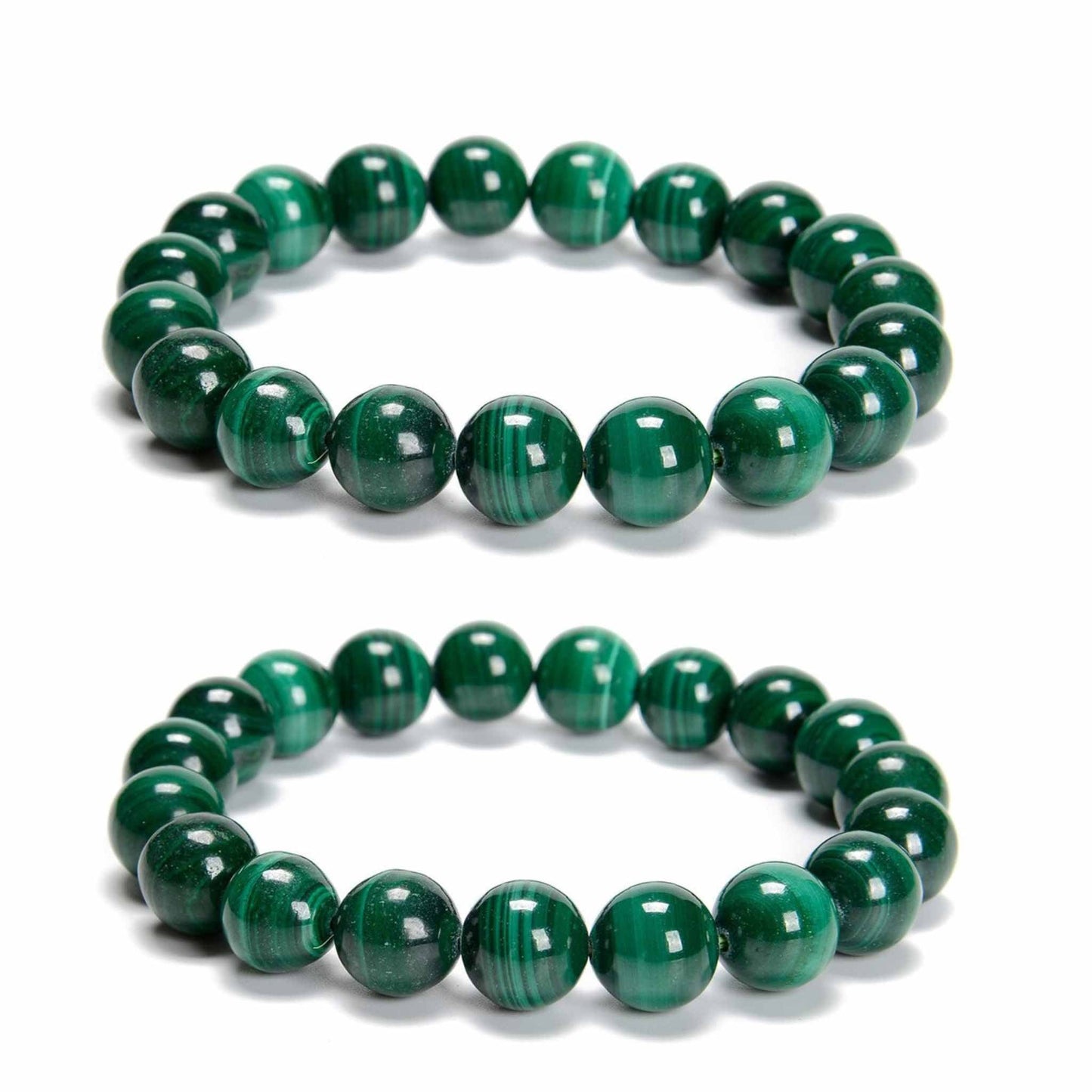 8mm Malachite Bead Bracelet - Harmony & Transformation - Skies & Trees