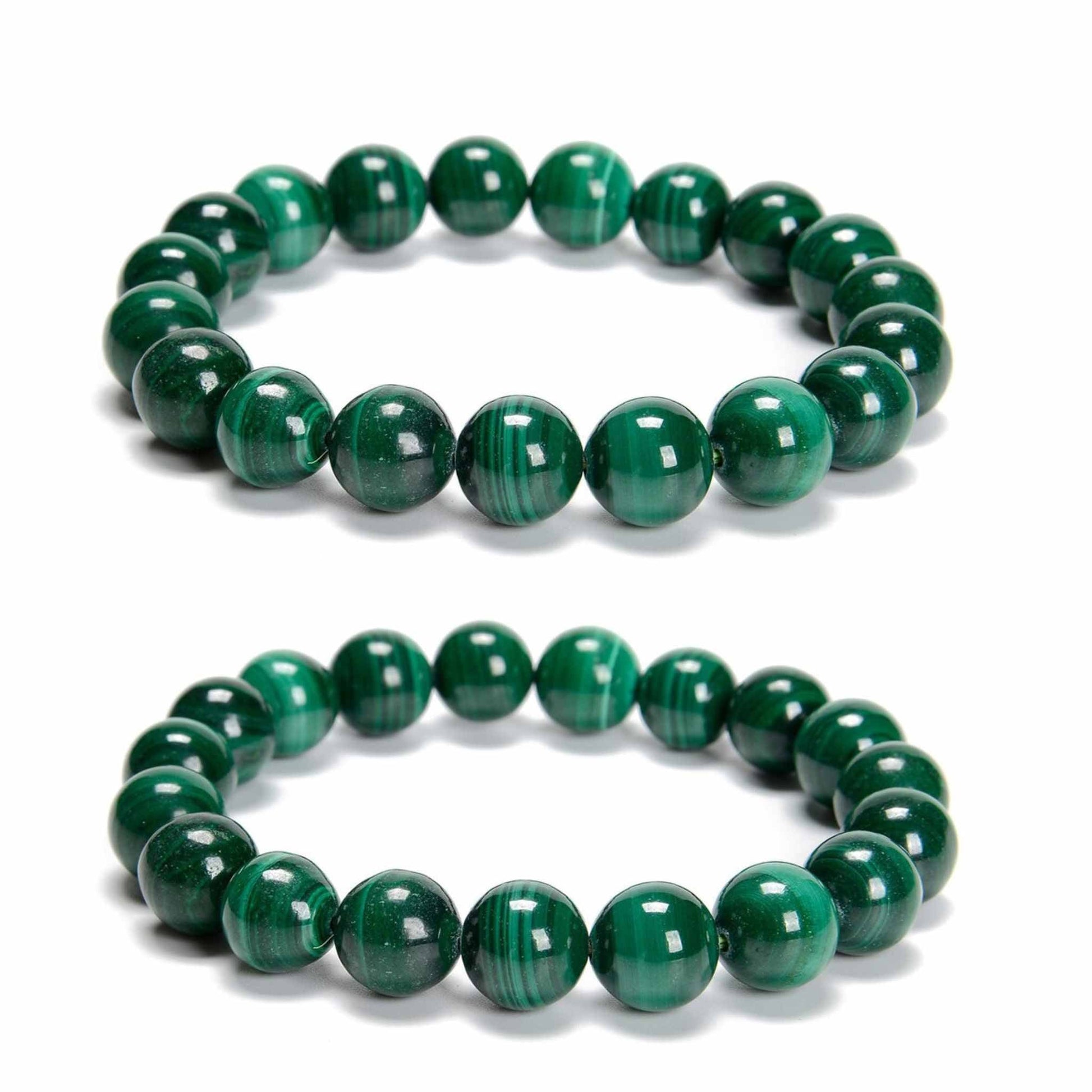 8mm Malachite Bead Bracelet - Harmony & Transformation - Skies & Trees