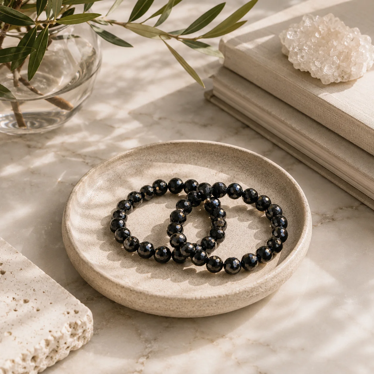 Black Tourmaline Bead Bracelet