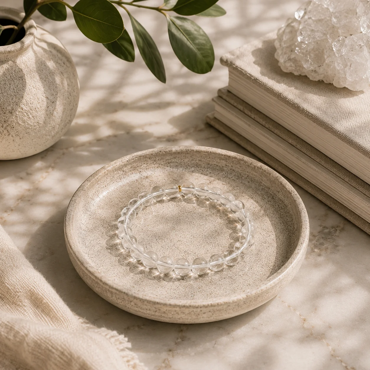 Clear Quartz Bead Bracelet