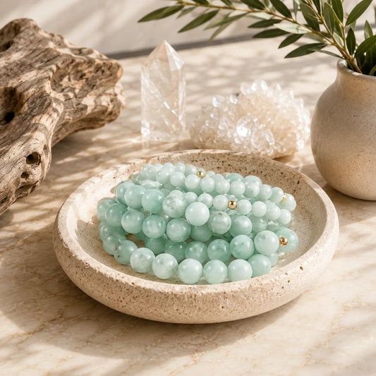 Green Angelite Bead Bracelet