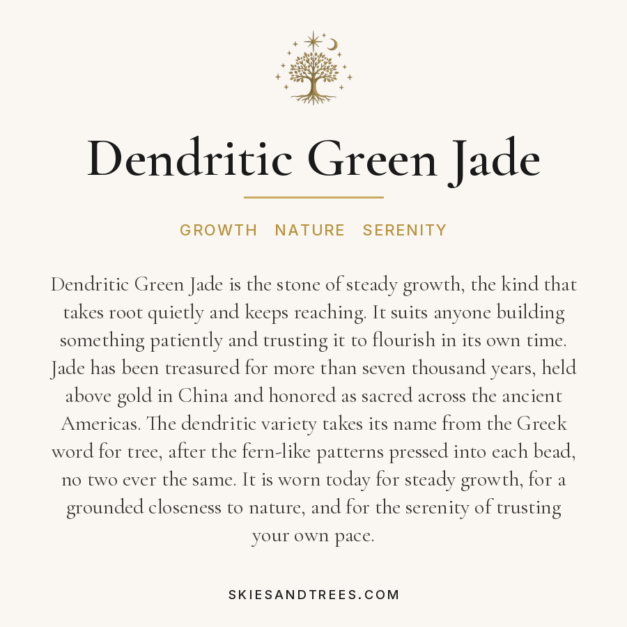Dendritic Green Jade Bead Bracelet