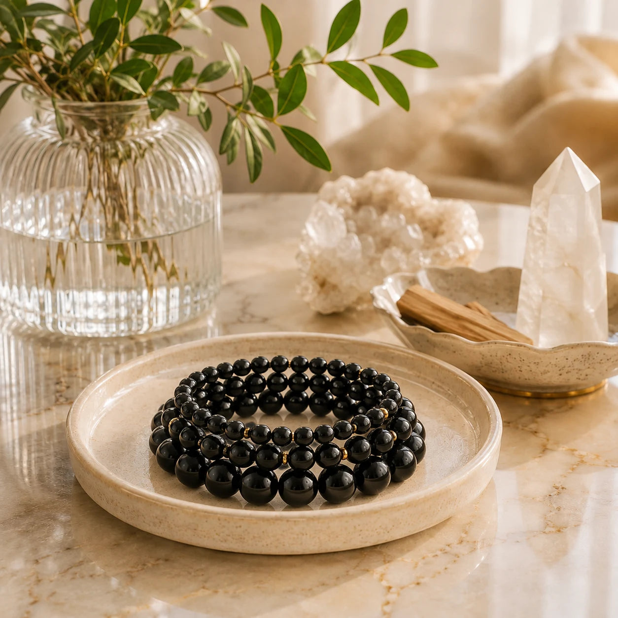 Onyx Bead Bracelet - Strength, Protection, Confidence