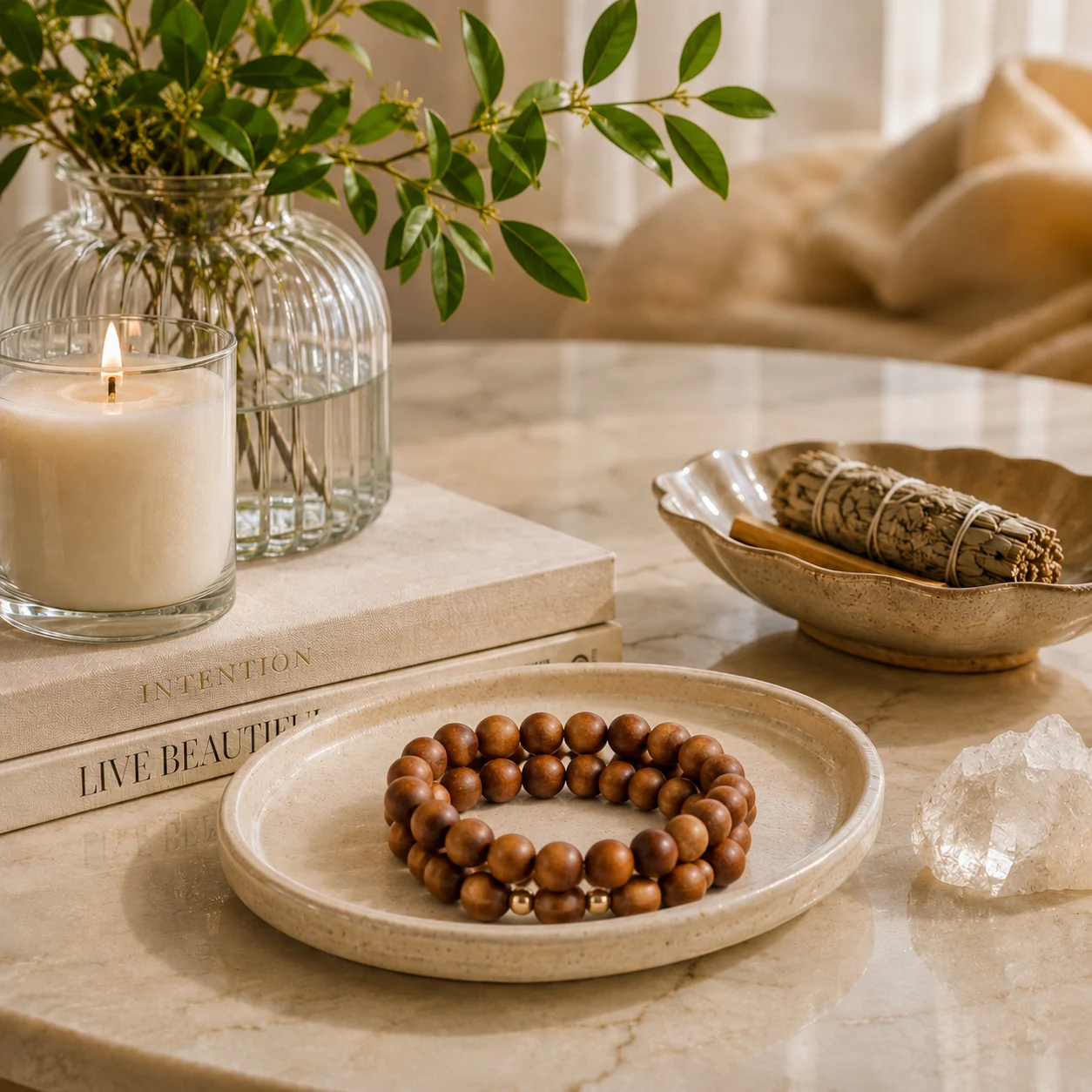 Sandalwood Bead Bracelet